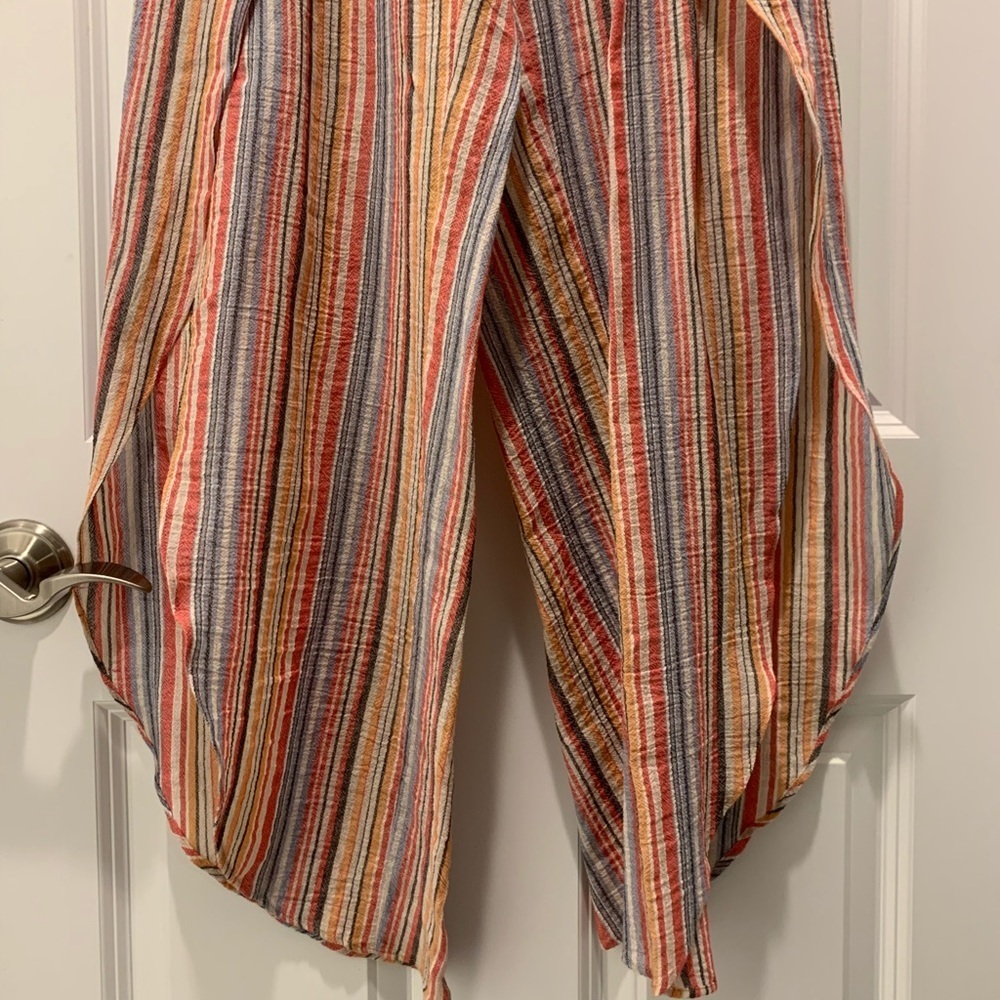 Anthropologie Pastel Striped Wide Leg Pants - Picture 4 of 7